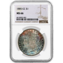 1885 CC Carson City $1 Morgan Silver Dollar NGC MS66 Gem Uncirculated Toned