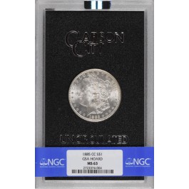 1885 CC $1 Morgan Silver Dollar NGC MS63 GSA Hoard 