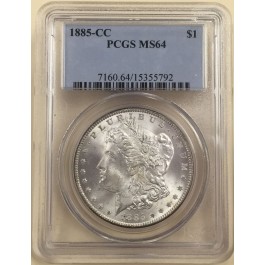 1885 Carson City CC Morgan Dollar Graded MS64 by PCGS