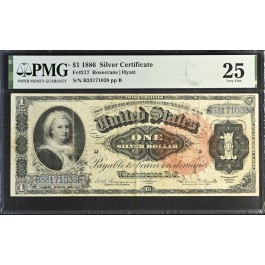 Series 1886 $1 Large Size Silver Certificate Martha Washington Fr#217 PMG VF25