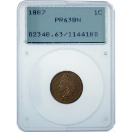1887 1C Indian Head Cent PCGS PR63 BN Old Rattler