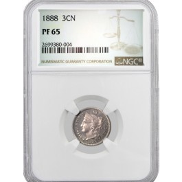 1888 3CN Three Cent Nickel NGC PF65