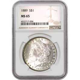 1889 $1 Morgan Silver Dollar NGC MS65