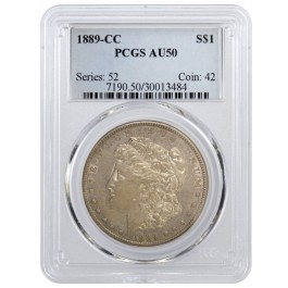 1889 CC $1 Morgan Silver Dollar PCGS AU50