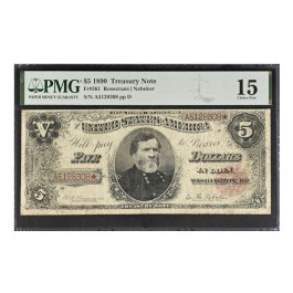 Series Of 1890 $5 Large Size Treasury Note Ornate Back Fr#361 Choice Fine 15