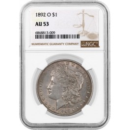 1892 O $1 Morgan Silver Dollar NGC AU53 About Uncirculated Key Date Coin