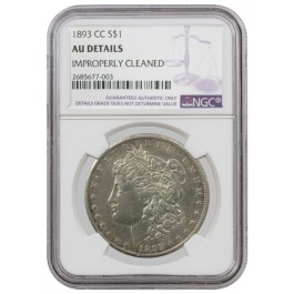 1893 CC $1 Morgan Silver Dollar NGC AU Details Scarce Date