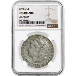 1893 S $1 Morgan Silver Dollar NGC Fine Details Cleaned Key Date Coin #003