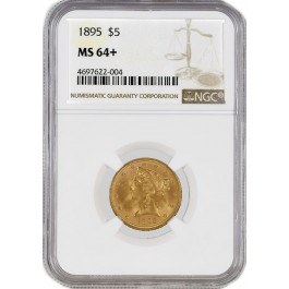 1895 $5 Liberty Head Half Eagle Gold NGC MS64+