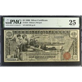 Series Of 1896 $1 Large Size Educational Silver Certificate Fr#224 PMG VF25