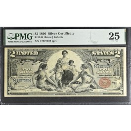 1896 $2 Large Size Educational Silver Certificate Fr#248 PMG Very Fine 25