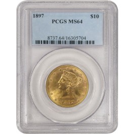 1897 $10 Liberty Head Gold PCGS MS64