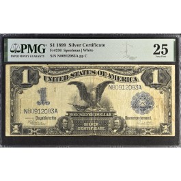 Series Of 1899 $1 Black Eagle Silver Certificate Fr#236 PMG VF25 Stains #080