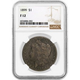 1899 $1 Morgan Silver Dollar NGC F12 Fine Circulated Key Date Coin
