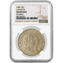 1900 $1 Lafayette Commemorative Silver Dollar NGC AU Details Stained Coin #021