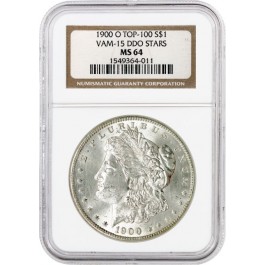 1900 O $1 Morgan Silver Dollar TOP 100 VAM 15 DDO Stars NGC MS64 Coin