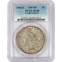 1900 O $1 Morgan Silver Dollar Top 100 VAM 9 O/CC O Over CC PCGS XF40 Coin