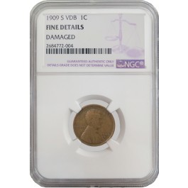 1909 S VDB Lincoln Wheat Cent NGC Fine Details Key Date