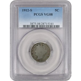 1912 S Liberty Head Nickel PCGS VG08