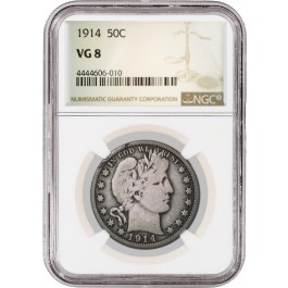 1914 50C Barber Half Dollar NGC VG08
