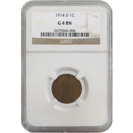 1914 D Lincoln Wheat Cent NGC G4 BN