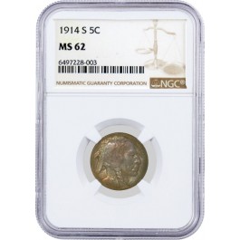 1914 S 5C Buffalo Nickel NGC MS62 Uncirculated Coin