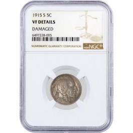 1915 S 5C Buffalo Nickel NGC VF Details Damaged Circulated Coin
