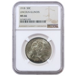 1918 50C Illinois Centennial Commemorative Silver Half Dollar NGC MS66