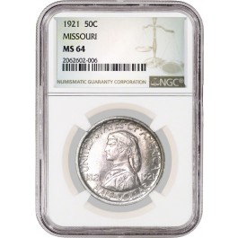 1921 50C Missouri Centennial Commemorative Silver Half Dollar NGC MS64
