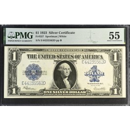 Series Of 1923 $1 Large Size Note Silver Certificate Fr#237 PMG AU55
