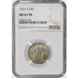 1923 S 25C Standing Liberty Silver Quarter NGC MS63 FH