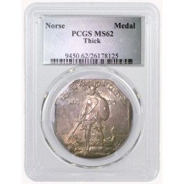 1925 Norse American Centennial Commemorative Silver Thick Medal PCGS MS62
