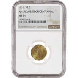1926 $2.50 Quarter Eagle Commemorative Gold NGC MS64
