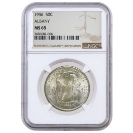1936 Albany Charter Commemorative Silver Half Dollar NGC MS65