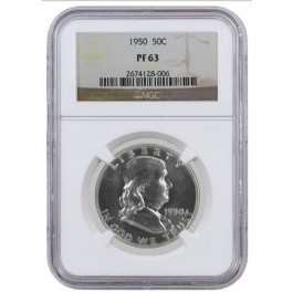 1950 Franklin Half Dollar NGC PF63