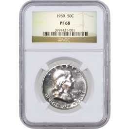 1959 50C Franklin Silver Half Dollar NGC PF68