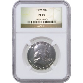 1959 50C Franklin Silver Half Dollar NGC PF69