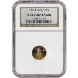1993 P 1/10 oz $5 Gold American Eagle NGC PF70 Ultra Cameo