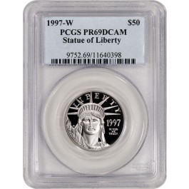 1997 W $50 Proof American Platinum Eagle 1/2 oz .9995 PCGS PR69 DCAM