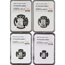 2002 W $100 $50 $25 $10 1.85 oz .9995 Platinum American Eagle Set NGC PF70 UC