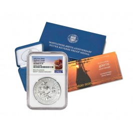 2020 Mayflower Voyage 400th Anniversary 1 oz Silver Medal Reverse Proof NGC PF70