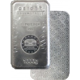 1 Kilo Geiger Edelmetalle Security Line .999 Fine Silver Bar (Sealed)