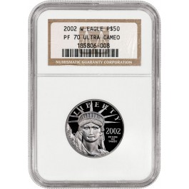 2002 W $50 Proof American Platinum Eagle 1/2 oz .9995 NGC PF70 Ultra Cameo