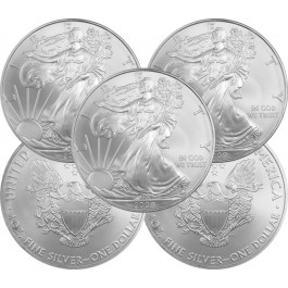Lot of 5 - 2009 Silver American Eagle 1 oz .999 Fine