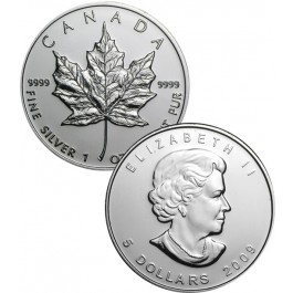 2009 1 oz Silver Canadian Maple Leaf .9999 $5 Bullion Coin