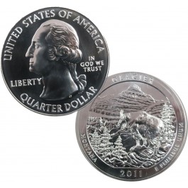 2011 Glacier National Park Montana America The Beautiful 5 oz Silver Bullion Coin