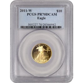 2011 W $10 1/4 oz Proof Gold American Eagle PCGS PR70 DCAM