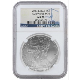 2013 $1 Silver American Eagle NGC MS70 Early Releases