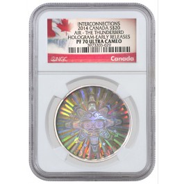 2014 $20 CAD Canada Interconnections Air - The Thunderbird Hologram NGC PF70 UC ER