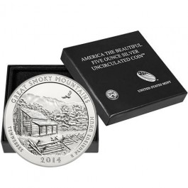 2014 P Great Smoky Mountains America The Beautiful ATB 5 oz .999 Fine Silver Coin